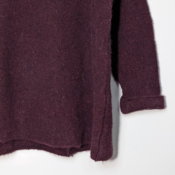 Free People Wool Blend Oversized Slouchy Tunic Sweater Burgundy Purple Size XS/S - Picture 3 of 15